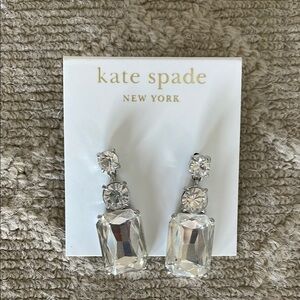 NWT Kate Spade Silver Crystal Drop Earrings